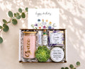Wild Flowers Birthday Succulent Gift Box: Live Succulent, Tumbler, Soy Candle, Natural Soap, Lip Balm