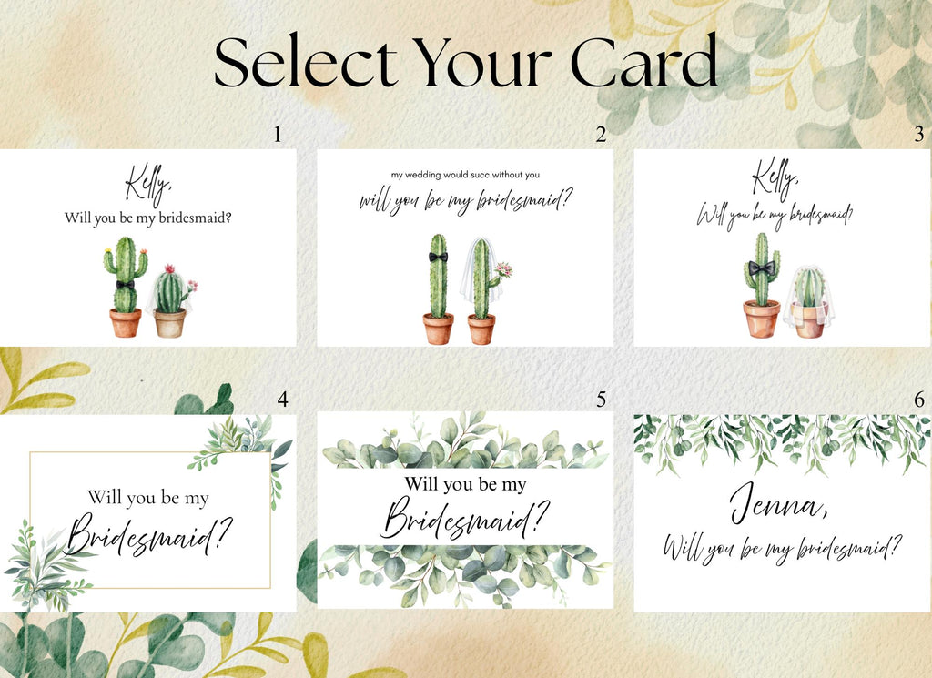 Succulent Bridesmaid Proposal Gift Box – Tumbler, Candle, Soap, Lip Balm