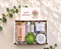 Mason Jar Birthday Succulent Gift Box: Live Succulent, Tumbler, Soy Candle, Natural Soap, Lip Balm